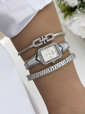 ساعت بند سرامیکی صفحه مستطیل زنانه 943