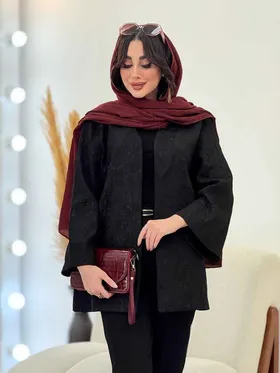مانتو ژاکارد طرح دار نارگل