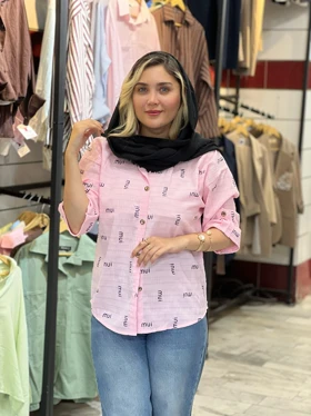 مانتو شومیزی آستین سه ربع miu