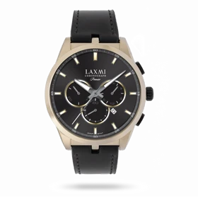 ساعت مچی مردانه لاکسمی بند چرم طلایی کد Laxmi 8131/2