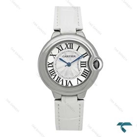 ساعت کارتیه بالن بلو زنانه سیلور بند چرم سفید متوسطCartier-7911-L