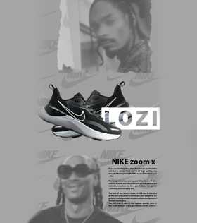کفش کتانی مردانه و زنانه مشکی سفید NIKE zoom x