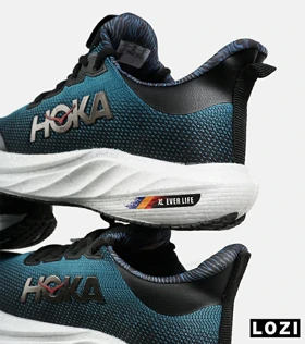 کفش کتانی مردانه و زنانه مشکی آبی HOKA مدل 7394