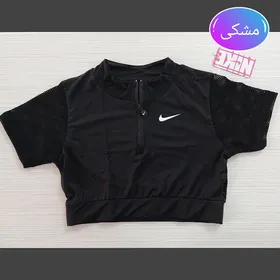 کراپ ورزشی زنانه نیم زیپ آستین تور نایک 42 44