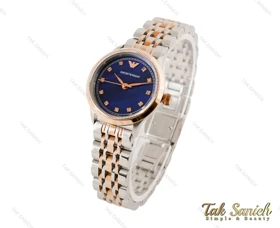 ساعت امپریوآرمانی زنانه دورنگ رزگلد نقره ای Armani-3582-L