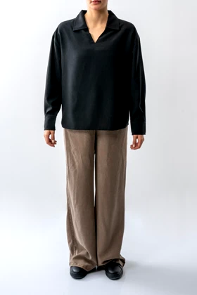 شومیز یقه برگردان جلو بسته مچ بلند زنانه