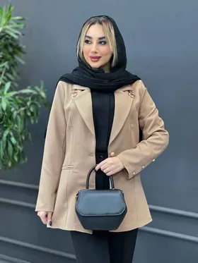 مانتو یقه زنجیر تک دکمه