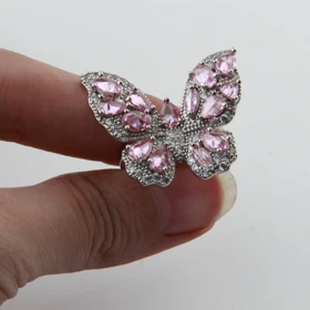 انگشتر زنانه مدل پروانه نگینی