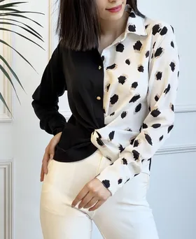 شومیز گره‌ای پلنگی