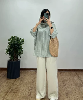 تونیک مانتویی لینن پنبه ویدنا