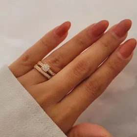 ست حلقه و پشت حلقه جواهری فول نگین ژوپینگ