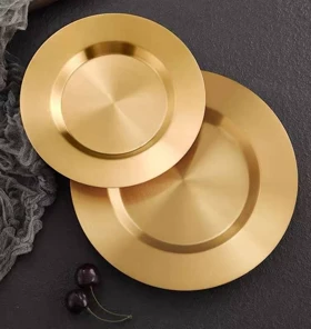 بشقاب پاستا خوری استیل طلایی