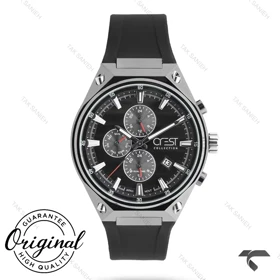 ساعت کرست مردانه 6336-1 استیل مشکی Crest-11031-G
