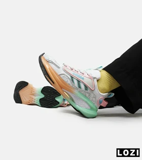 کفش کتانی مردانه و زنانه سفید گلبهی پسته ای ADIDAS BONCE