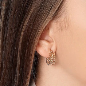 گوشواره حلقه‌ای زنجیره‌ای ژوپینگ کد 403