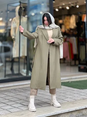 بارانی بلند مدل میله ایی کد 633