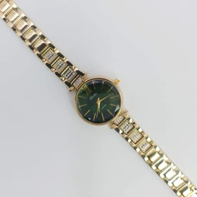 ساعت مچی زنانه باوک Baoke نگین‌دار با موتور کوارتز (بند طلایی با صفحه سبز)