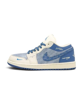 کتانی ویتنامی نایک ایر جردن وان لو لویی ویتون کاستوم آبیNike Air Jordan 1 Low Louis vuitton Custom