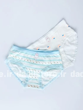 شورت اسلیپ نخ پنبه عروسکی طرح آبی خرگوشی