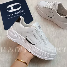 کفش اسپرت دخترانه و زنانه سفید مشکی لژدار آلدورا