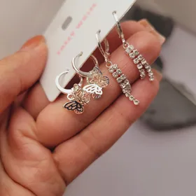 پک گوشواره حلقه‌ای پروانه بلند
