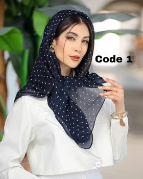 روسری حریر نخ سرمه ای تابستانه3646