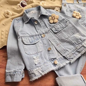 کت و بیلر جین بچگانه طرح گل