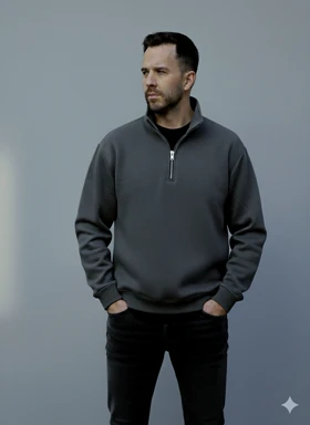 دورس نیم زیپ پارچه 3 نخ پفکی داخل کرکی