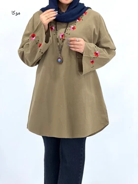 مانتو لینن گلدوزی نرگس کد (ایراد دار)