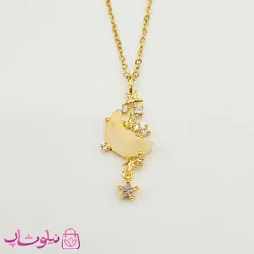 گردنبند دخترانه استیل ماه و ستاره گلد