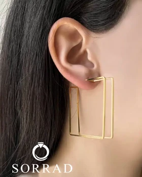 گوشواره مینیمال مربع / استیل