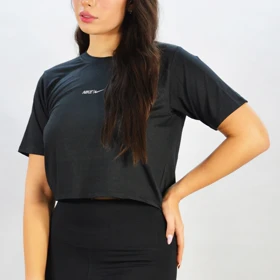 کراپ آستین کوتاه ورزشی زنانه نایک مدل Mub-2211 مشکی