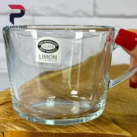 فنجان شیشه ای دسته دار 285 لیمون