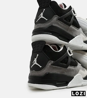 کتانی ساق‌دار بزرگ پا طوسی مشکی Nike air jordan 4
