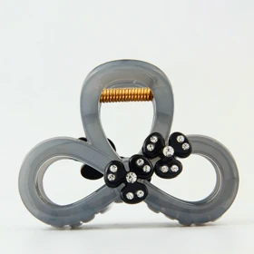 کلیپس دخترانه طرح گلبرگ (خاکستری)