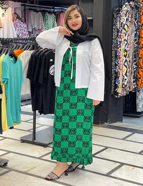 پیراهن زنانه نخی پاپیونی کد : 100202B