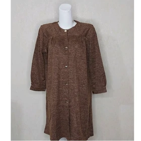 مانتو پاییزه زنانه بیسکوئیتی دکمه دار