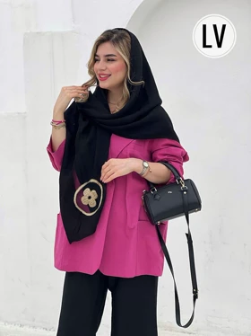 روسری نخ ابریشمی مشکی برند کد176 (LV)