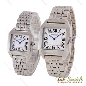 ست کارتیر زنانه و مردانه استیل صفحه سفید Cartier-5728-S