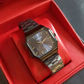 ساعت مچی مردانه کاسیو هشت ضلعی فول بلک