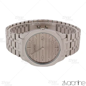 ساعت گوچی مردانه نقره ای صفحه طوسی 105738