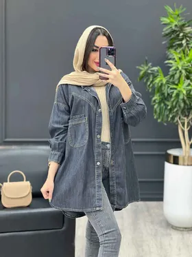 مانتو جین برش‌دار