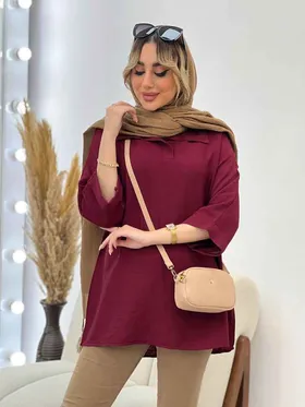 مانتو جلو بسته یقه دار
