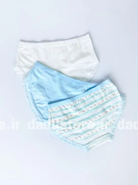 شورت اسلیپ نخ پنبه عروسکی طرح آبی خرگوشی
