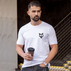 تیشرت مردانه wolf رنگ سفید