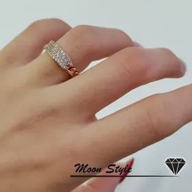 انگشتر زنانه نگین‌دار پشت زنجیری ژوپینگ