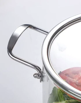 قابلمه پیرکس دسته استیل