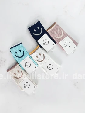 جوراب ساق‌دار نخ پنبه فانتزی لبخند