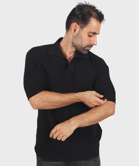 تیشرت یقه شکاری مردانه کنفی و لش 3314