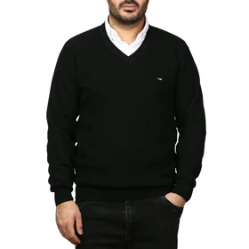 پلیور بافت یقه هفت فندوقی مردانه مدل 669856